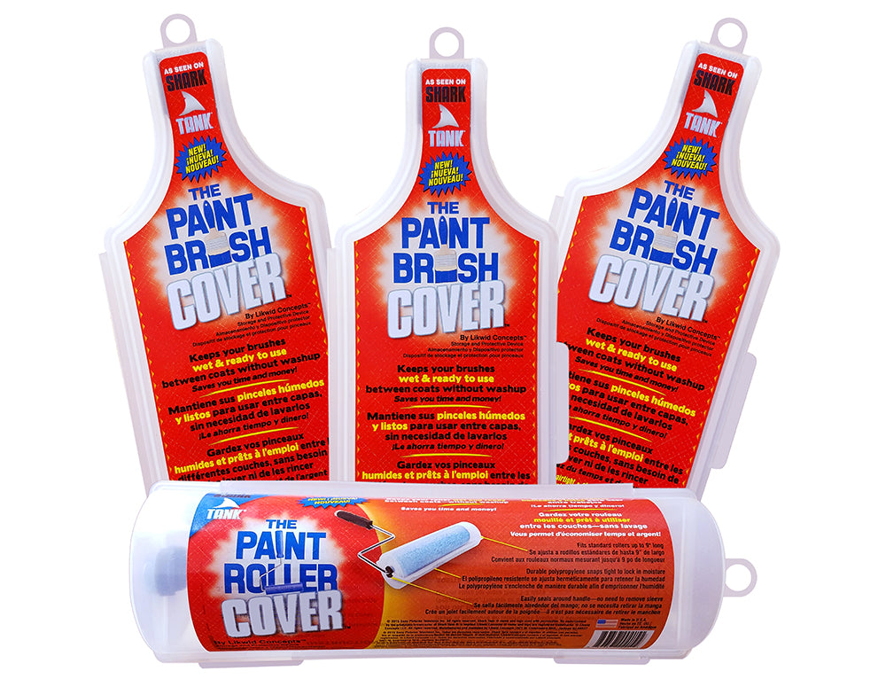 3 PRO Edition Paint Brush Covers + 1 Paint Roller Cover Bundle Pack