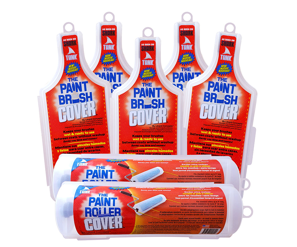 5 PRO Edition Paint Brush Covers 2 Paint Roller Covers Bundle Pack